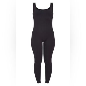 PrettyLittleThing Black Ribbed Jumpsuit